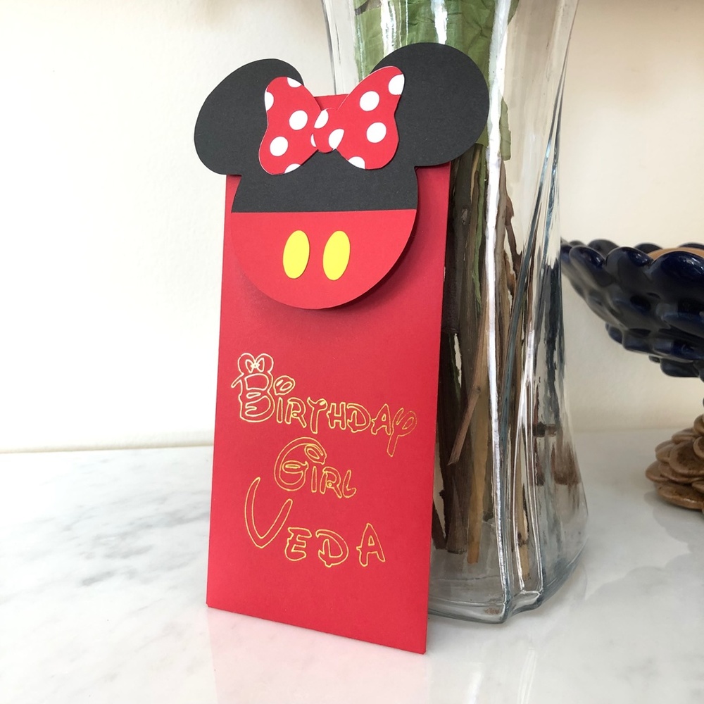 Personalized & Customized Disney Minnie Mouse Birthday Girl Gift Money Envelope